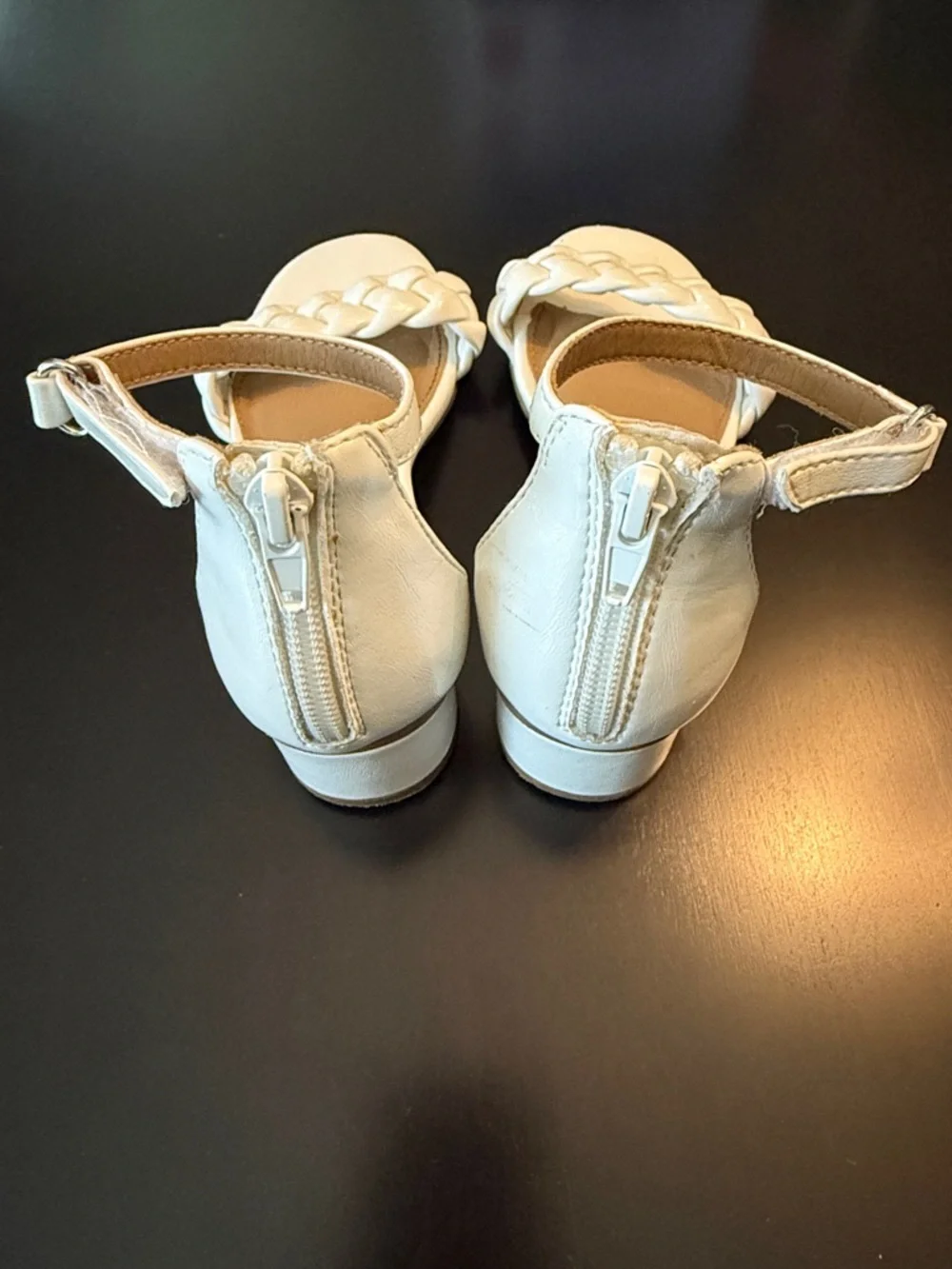 DV by Dolce Vita White Gretta Braided Ankle-Strap Heels